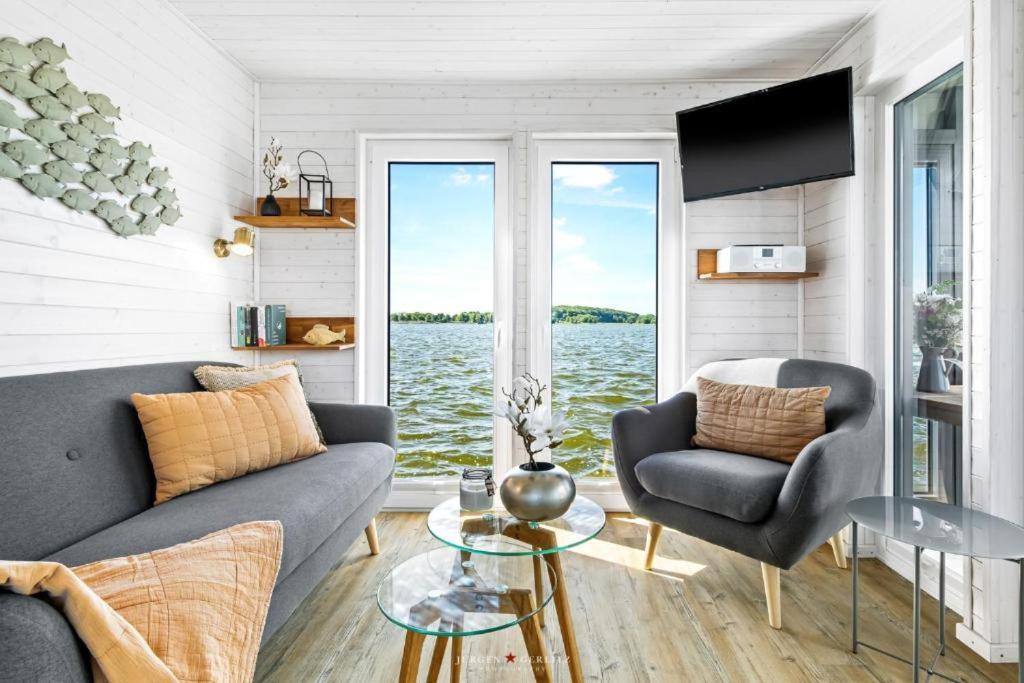 Hausboot Gluecksmomente Mit Dachterrasse In Schleswig Am Ostseefjord Schlei Buitenkant foto